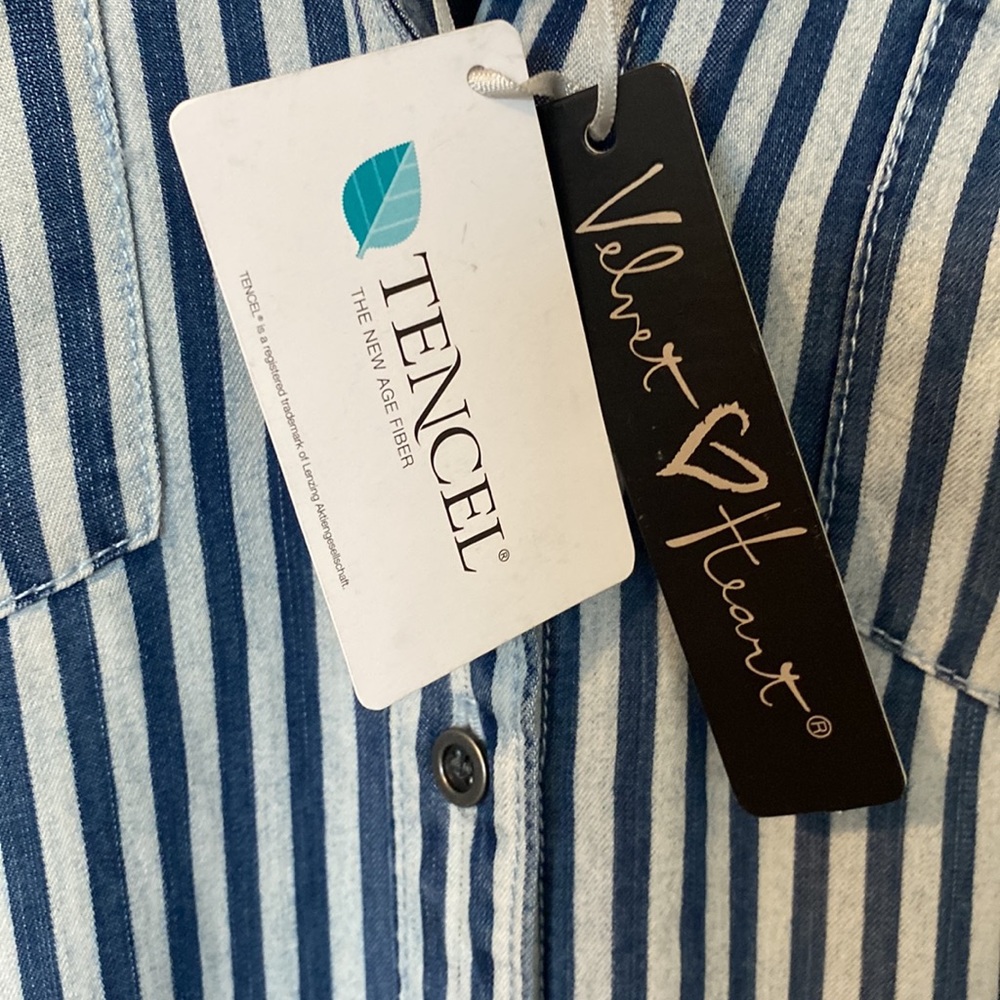 NWT Tencel Blue Shirt Dress size XS - Picture 4 of 7